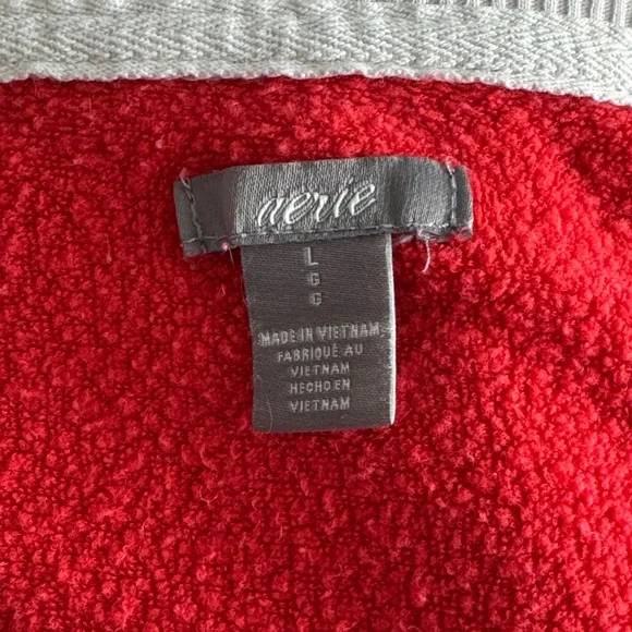 Aerie Red and White “Happy Camper” Crew Neck Sweater - Picture 6 of 9